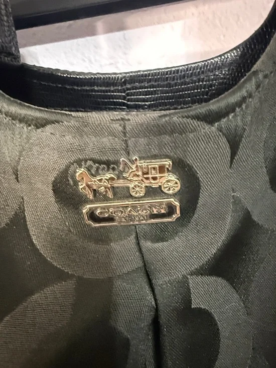 Coach Black Y2K Madison Maggie Op Art Sateen Shoulder Bag with Silver Hardware - Picture 15 of 15